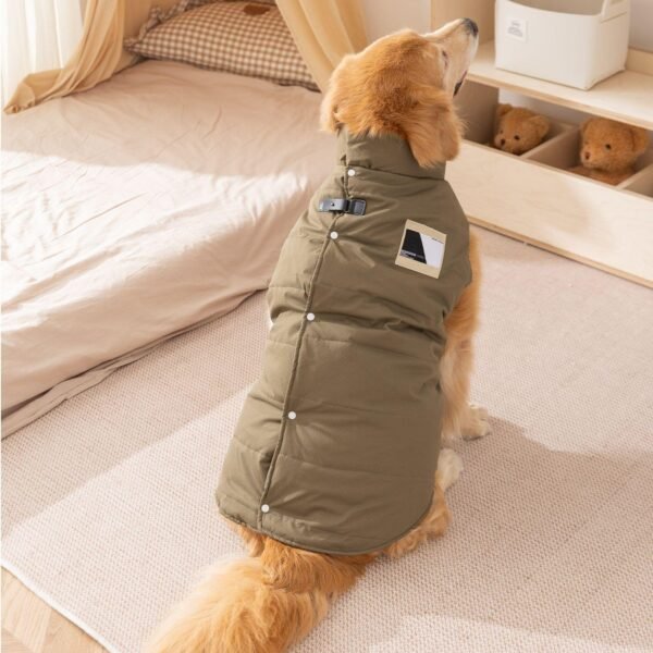 Autumn & Winter Minimalist Label Cotton Padded Outdoor Vest, Pet Apparel for Medium & Large Dog Breeds