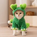 Autumn & Winter Faux Rabbit Fur Dinosaur Costume, Halloween Funny Pet Apparel for Cats and Dogs - Image 3