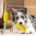Corn Ball Rope Knot Dog Chew Toy, Teeth-Cleaning Durable Boredom Relief Toy for Small & Large Dogs