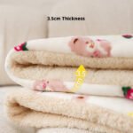 Cartoon Bear Flannel Pet Blanket, All-Season Warm Pet Mat & Dog Bed Cover for Cats and Dogs - Image 2