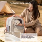 Ins-Style Pet Backpack Carrier, Cotton Warmth Spacious Breathable Dog & Cat Carrier, Portable Travel Bag for Outdoor Use - Image 2
