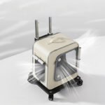 Leather Waterproof Insulated Pet Rolling Luggage, Portable Large-Capacity 2-in-1 Pet Backpack Carrier for Cats & Dogs - Image 2