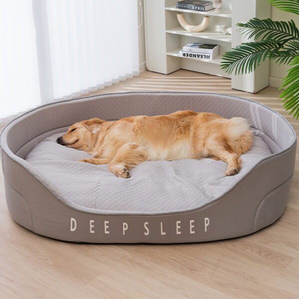 Dog Bed with High-Density Sponge for Deep Sleep, All-Season Cooling & Warm Pet Bed Mat for Medium & Large Dogs
