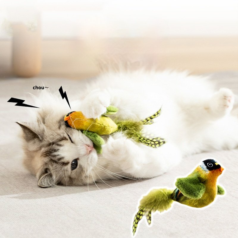 主图_1。0 Bird Call Simulation Toy, Interactive Self-Play Teaser for Indoor Cats, Boredom Relief & Energy Burning Kitten Toy - Image 1