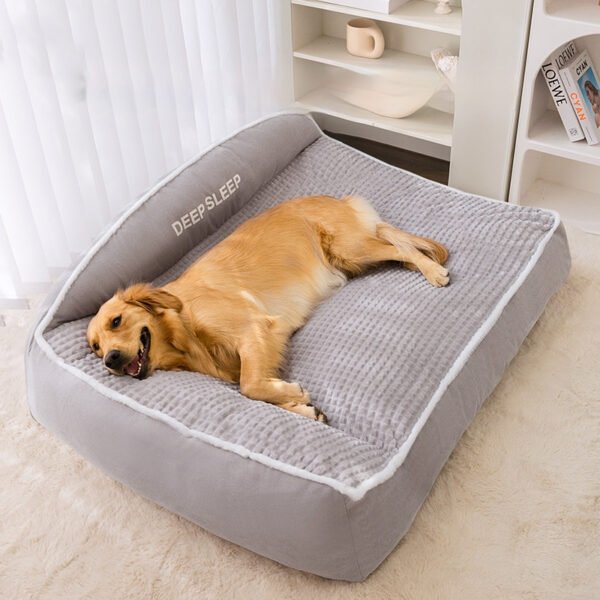 Thickened Pet Bed Sofa for Large Dogs (Golden Retriever & Labrador) and Cats, Winter & All-Season Warm Dog Cushion & Cat Bed