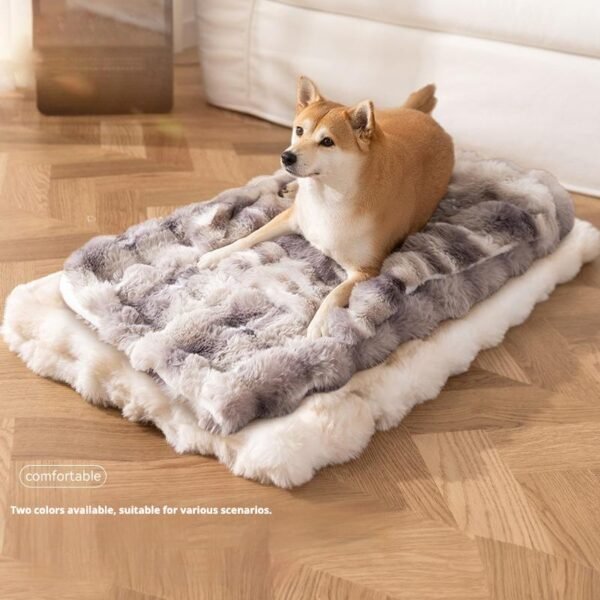 Thick Tie-Dye Faux Rabbit Fur Pet Blanket, Warm Heat-Retaining Mat for Cat & Dog Beds