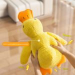 Pet Dog Chew Toys, Boredom Relief Squeaky Yellow Duck Plush Toy, Self-Play Interactive Toys for Small & Large Dogs - Image 2