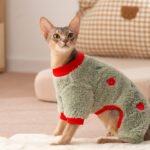 Autumn & Winter Cat Fleece Jumpsuit with Cute Cartoon Fruit Full Embroidery for Kittens & Puppies - Image 3