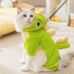 Autumn & Winter Cat & Dog Fleece Jumpsuit, Cute Dinosaur Costume, Thickened Warm 4-Legged Outfit with Traction Function - Image 3