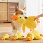 Pet Dog Chew Toys, Boredom Relief Squeaky Yellow Duck Plush Toy, Self-Play Interactive Toys for Small & Large Dogs - Image 3