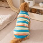 Autumn & Winter Minimalist Style Versatile Striped Knit 2-Legged Sleeveless Dog Sweater for Large Dogs - Image 4
