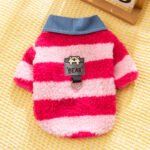 Autumn & Winter Pet Polar Fleece Jacket for Kittens & Small Dogs, Minimalist Striped Shirt Collar 2-Leg Thickened Apparel - Image 3