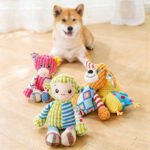 Patchwork Plush Dog Chew Toy, Training & Teeth-Cleaning Toy for Small & Medium Dogs and Cats