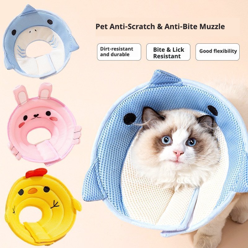 主图_02。0 Pet Elizabethan Collar for Cats, Post-Surgery Anti-Biting & Anti-Licking Protective Cone - Image 1