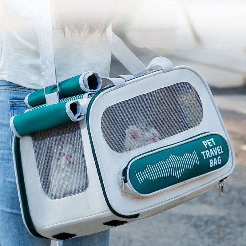 主图_1。0 Portable Breathable Pet Carrier Bag, Large-Capacity Single Shoulder & Handheld Space Capsule Pet Travel Bag for Cats & Small Dogs - Image 1