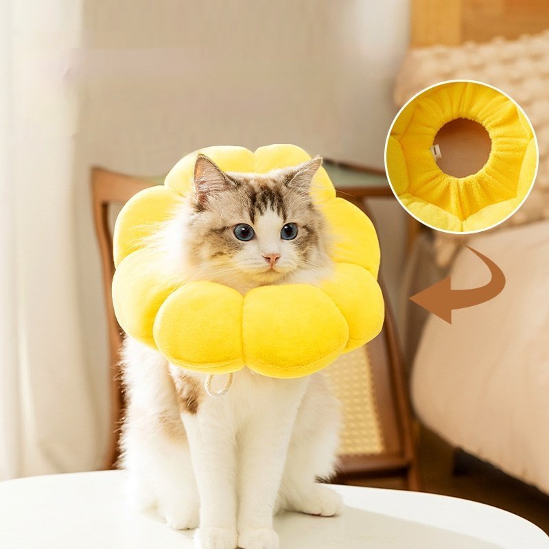 主图_1。0 Felt Elizabethan Collar for Cats & Dogs, Lightweight Adjustable Pet Cone, Post-Surgery Anti-Licking - Image 1