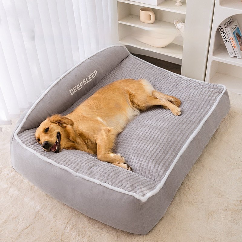 主图_1。0 Thickened Pet Bed Sofa for Large Dogs (Golden Retriever & Labrador) and Cats, Winter & All-Season Warm Dog Cushion & Cat Bed - Imagen 1