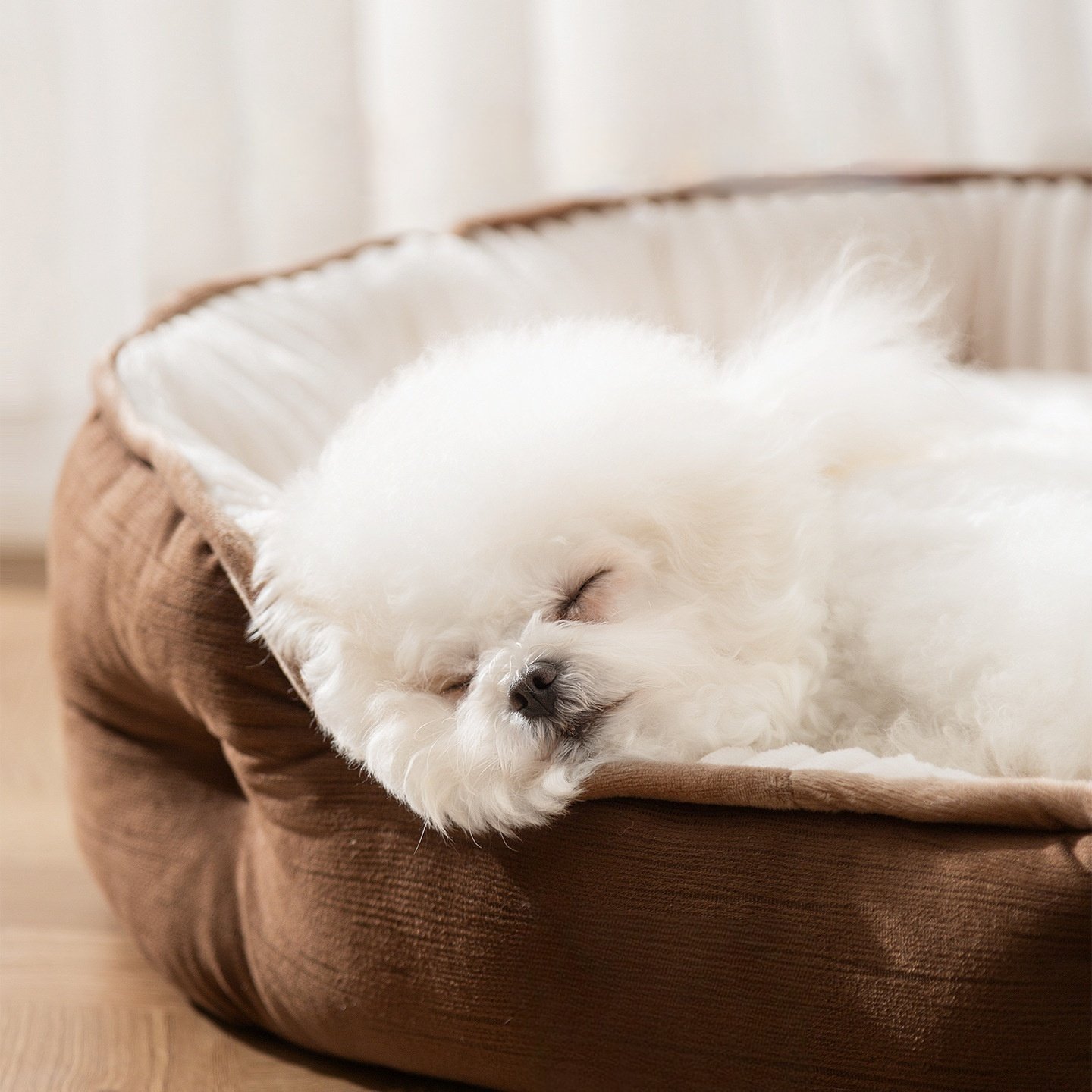 主图_2。0 Winter & Autumn Oval Pet Bed, Warm Thickened Cat & Dog Bed for Deep Sleep, Cozy Nest for Small & Medium Dogs - Image 1