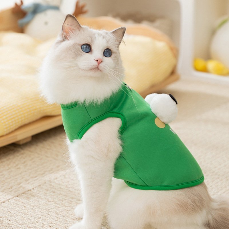 主图_3 Autumn & Winter Warm Pet Hoodie for Cats & Dogs, Cute Big-Eyed Character Design - Image 1